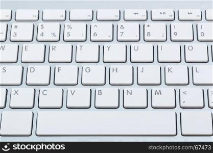 modern white keyboard close up