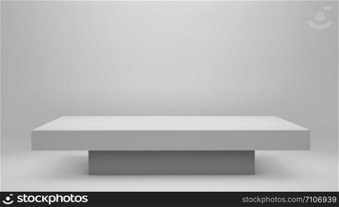 modern white podium pedestal platform, space background, 3d rendering