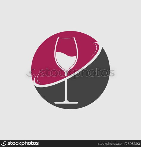 modern wine logo illustration design template