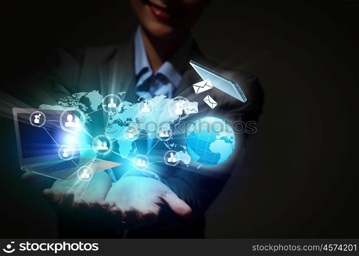 Modern wireless technology and social media. Modern wireless technology and social media illustration