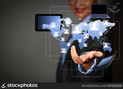 Modern wireless technology and social media. Modern wireless technology and social media illustration