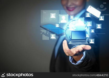 Modern wireless technology and social media. Modern wireless technology and social media illustration