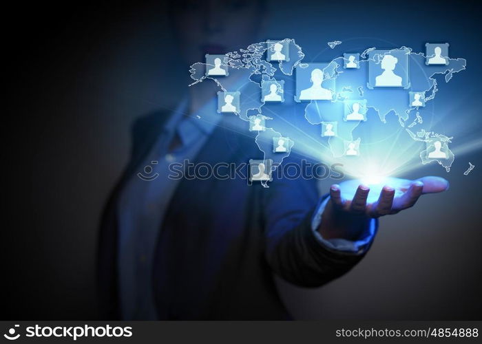 Modern wireless technology and social media. Modern wireless technology and social media illustration