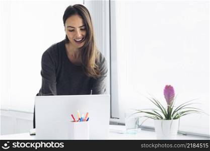 modern woman using laptop