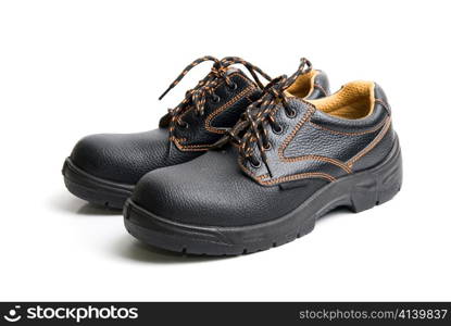 modern working boots isolated on a white background