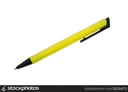 Modern yellow pen isolated on white background and have clipping. Modern yellow pen isolated on white background and have clipping paths to easy deployment.