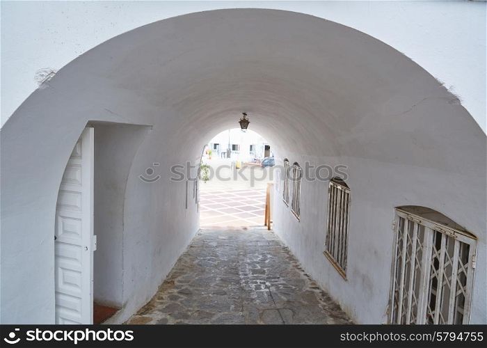 Mojacar Almeria white Mediterranean village arch in Spain