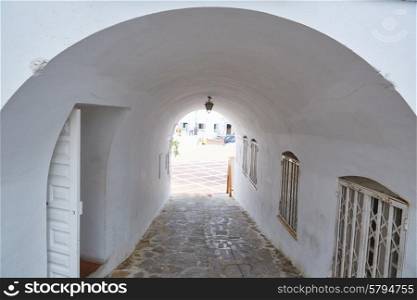 Mojacar Almeria white Mediterranean village arch in Spain