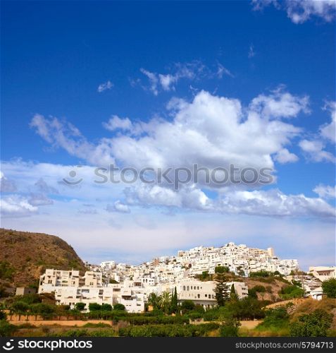 Mojacar in Almeria village skyline in Mediterranean Spain