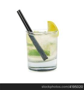 mojito alcohol fresh cocktail closeup on a white