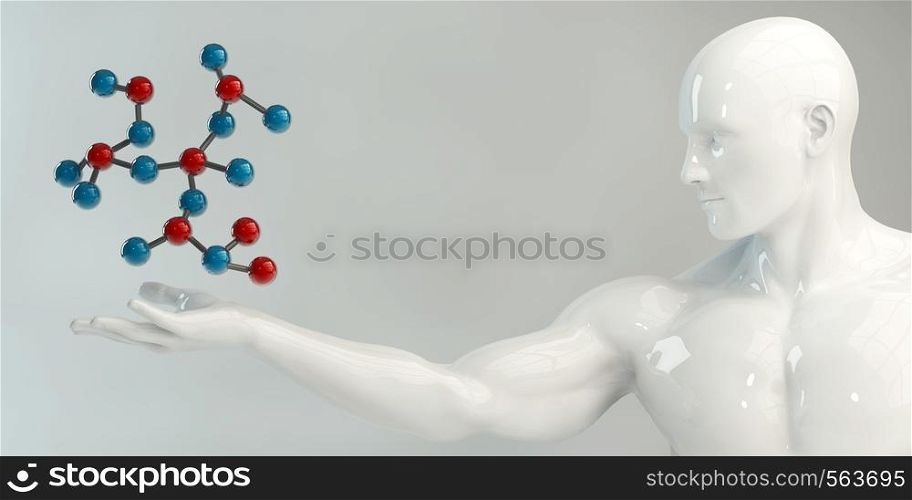 Molecular Engineering and Molecule Research Development Concept. Molecular Engineering