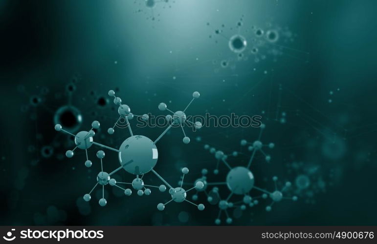 Molecule chain. High tech background concept with molecule chain