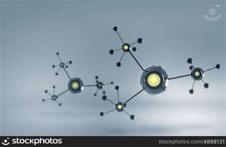 Molecule chain. High tech background concept with molecule chain