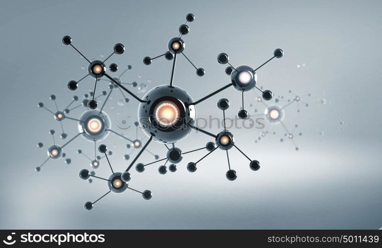 Molecule chain. High tech background concept with molecule chain