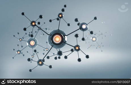 Molecule chain. High tech background concept with molecule chain