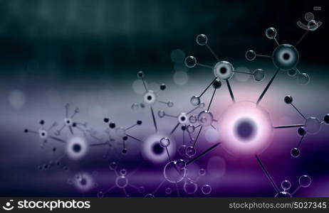 Molecule chain. High tech background concept with molecule chain