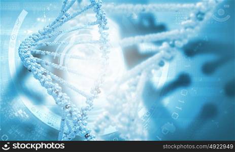 Molecule of DNA. Background high tech image of dna molecule