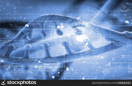 Molecule of DNA. Background high tech image of dna molecule