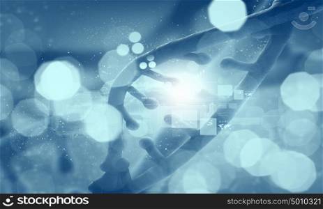 Molecule of DNA. Background high tech image of dna molecule