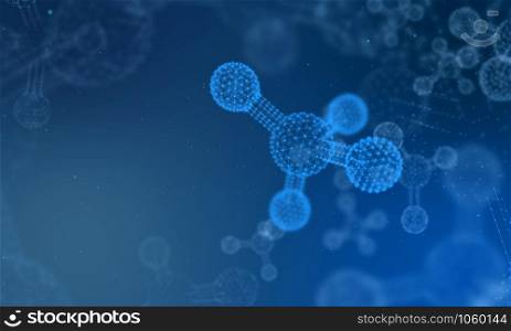 Molecule or atom structure, science background, 3d rendering