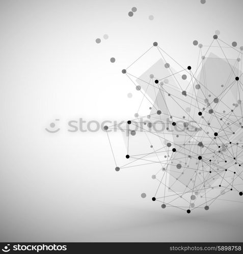 Molecule structure, gray background illustration for communication.