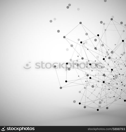 Molecule structure, gray background illustration for communication.