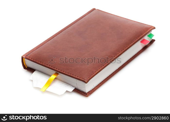 moleskine isolated over white.