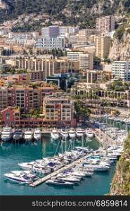 Monaco Fontvieille cityscape Monte carlo French Riviera. Monaco Fontvieille cityscape
