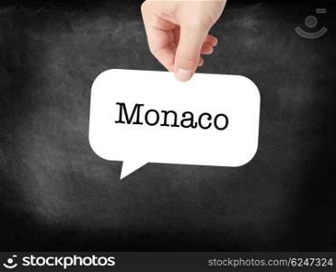 Monaco - the city - written on a speechbubble