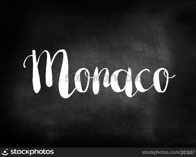 Monaco written on a blackboard