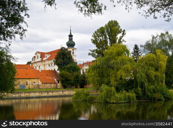 monastery Brevnov. view of the old monastery Brevnov in Prague