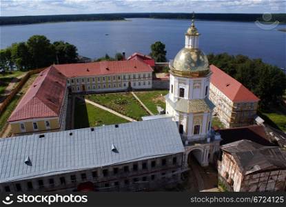Monastery Nilova Pustyn and lake Seliger, Russia