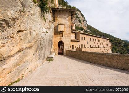 Monastery of Sacred Cave (Sanctuary of Sacro Speco) of Saint Benedict in Subiaco, province of Rome, Lazio, central Italy.