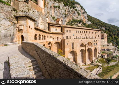 Monastery of Sacred Cave (Sanctuary of Sacro Speco) of Saint Benedict in Subiaco, province of Rome, Lazio, central Italy.