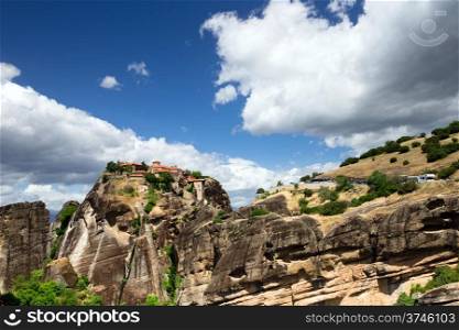 Monastery on top of rock in Meteora, Greece