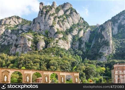 Monastery, Santa Maria de Montserrat is a Benedictine abbey located on the mountain near Barcelona, Catalonia, Spain