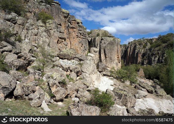 Monastery valley canyon near Guzelurt in Cappadocia, Turkey