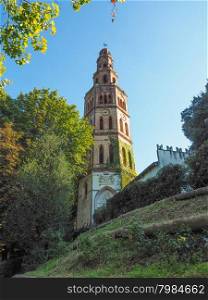 Moncanino Tower in San Mauro. Torre di Moncanino gothic tower in San Mauro, Italy