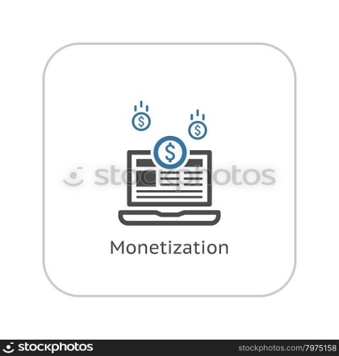 Monetization Icon. Business Concept. Flat Design. Isolated Illustration.. Monetization Icon. Business Concept. Flat Design.