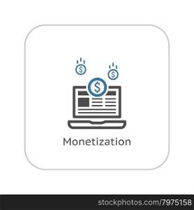 Monetization Icon. Business Concept. Flat Design. Isolated Illustration.. Monetization Icon. Business Concept. Flat Design.