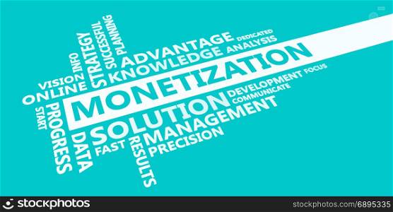 Monetization Presentation Background in Blue and White. Monetization Presentation Background