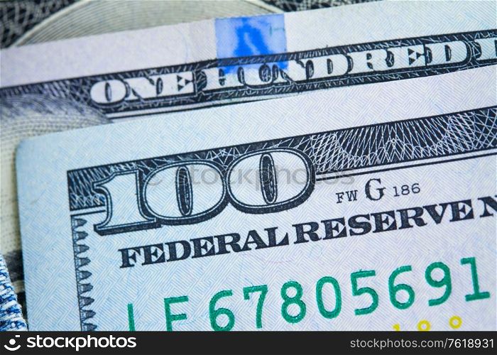 money - 100 dollar banknotes macro shot . dollar money