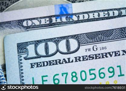 money - 100 dollar banknotes macro shot . dollar money