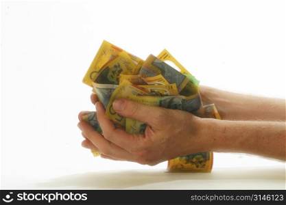 Money and hands
