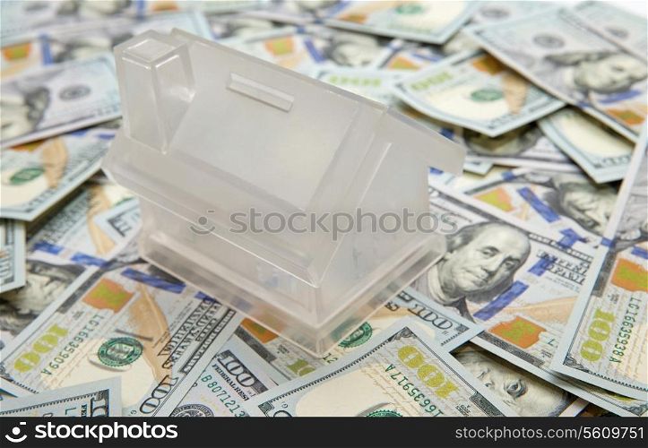 money arranged at the background