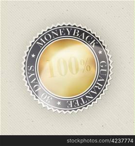 Money back guarantee on paper texture. Vector, EPS10