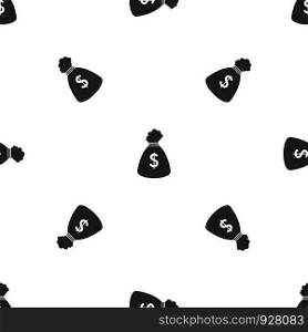 Money bag pattern repeat seamless in black color for any design. Vector geometric illustration. Money bag pattern seamless black