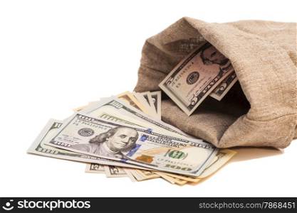 money bag with dollars