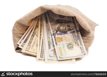 money bag with dollars
