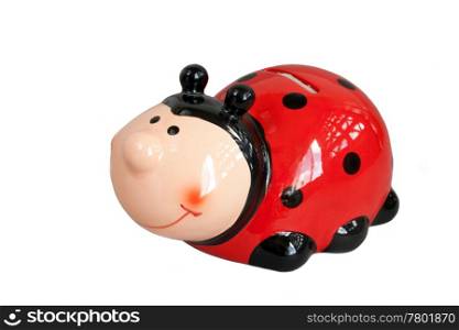 Money-box in the form of piglet isolated on white background